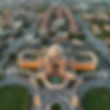 Aerial view of جامع شيخ زايد showcasing its stunning architecture